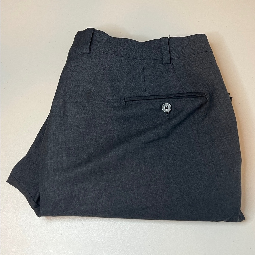 Riviera Flat Front Wool Blend Traveler Pant Gray Size 40R